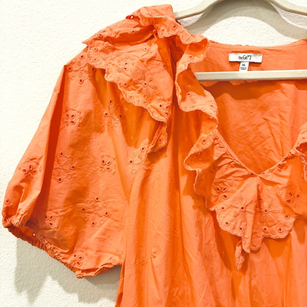 Theget Eyelet Puff-Sleeve Maxi Dress — Size XL - Picture 3 of 9